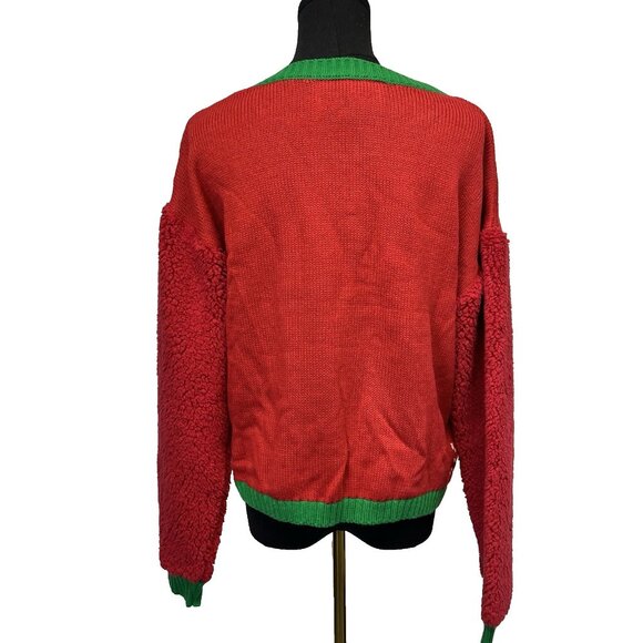 Christmas Sweater by With Love Derek Womens Large Fleece Sequin Accents "Ugly" - Picture 7 of 7